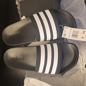 Adidas Adilette Shower Slides - Black and White